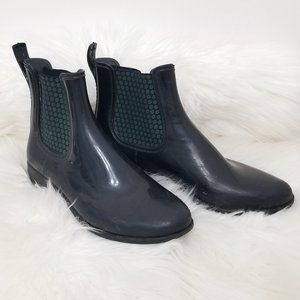 Meduse Black Rubber Rain Ankle Boots 39 / 5.5 Made In France Billy Boots